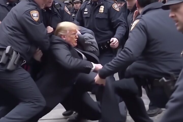 AI of Donald Trump getting arrested