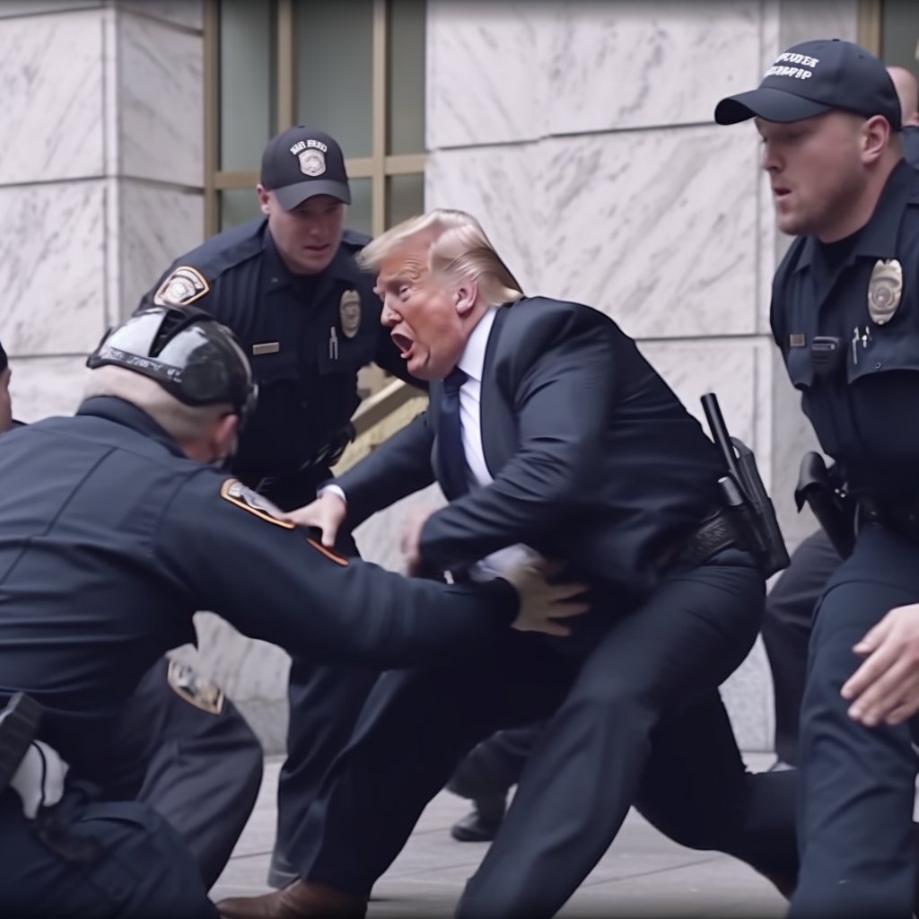 AI of Donald Trump getting arrested