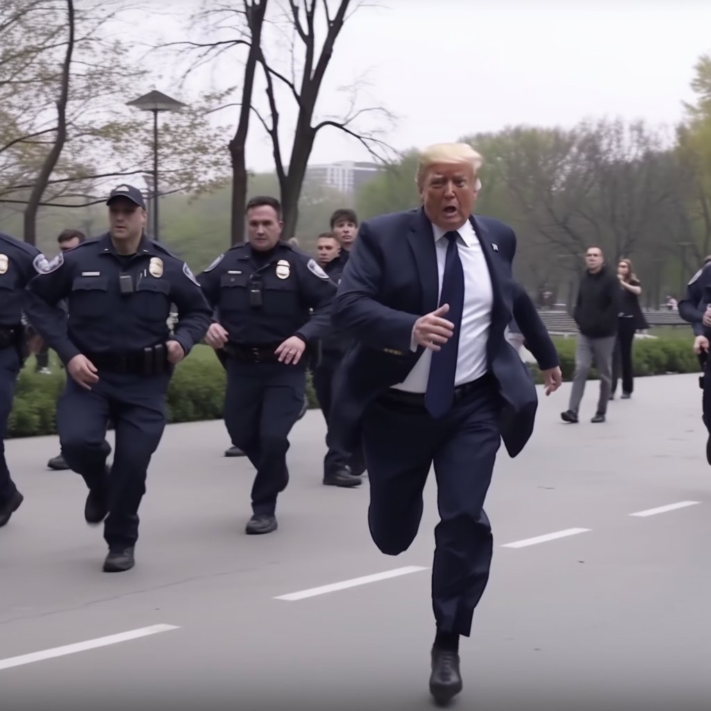 AI of Donald Trump getting arrested