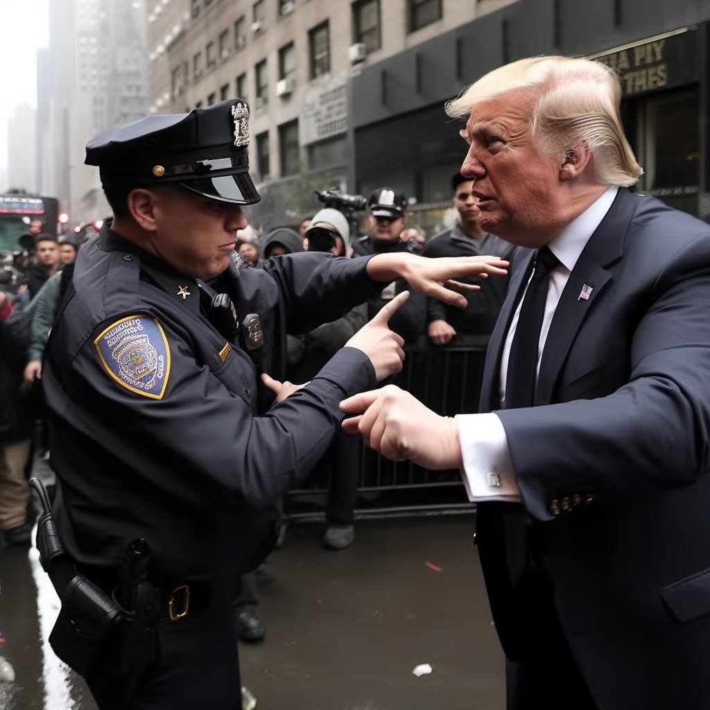 AI of Donald Trump getting arrested