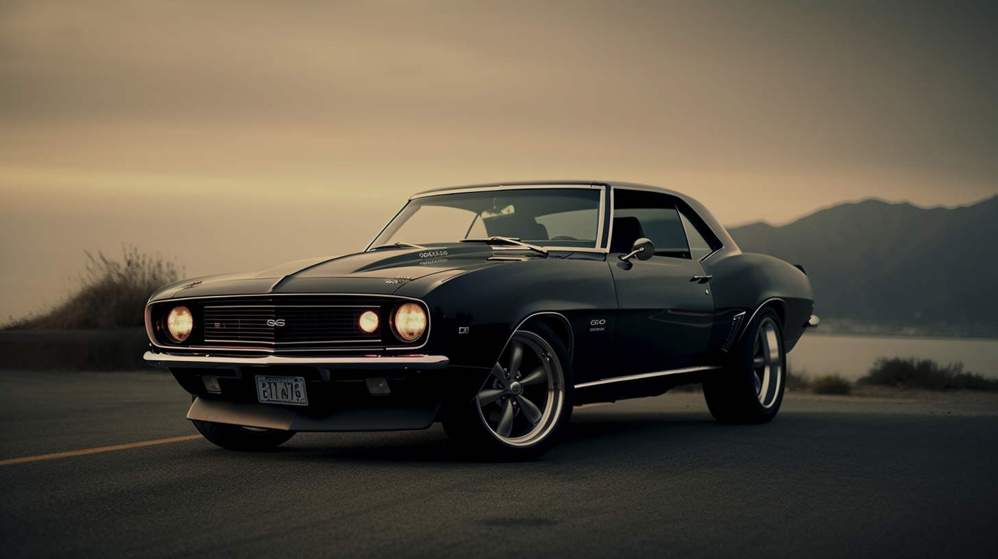 A classic black 1966 Chevrolet Camaro