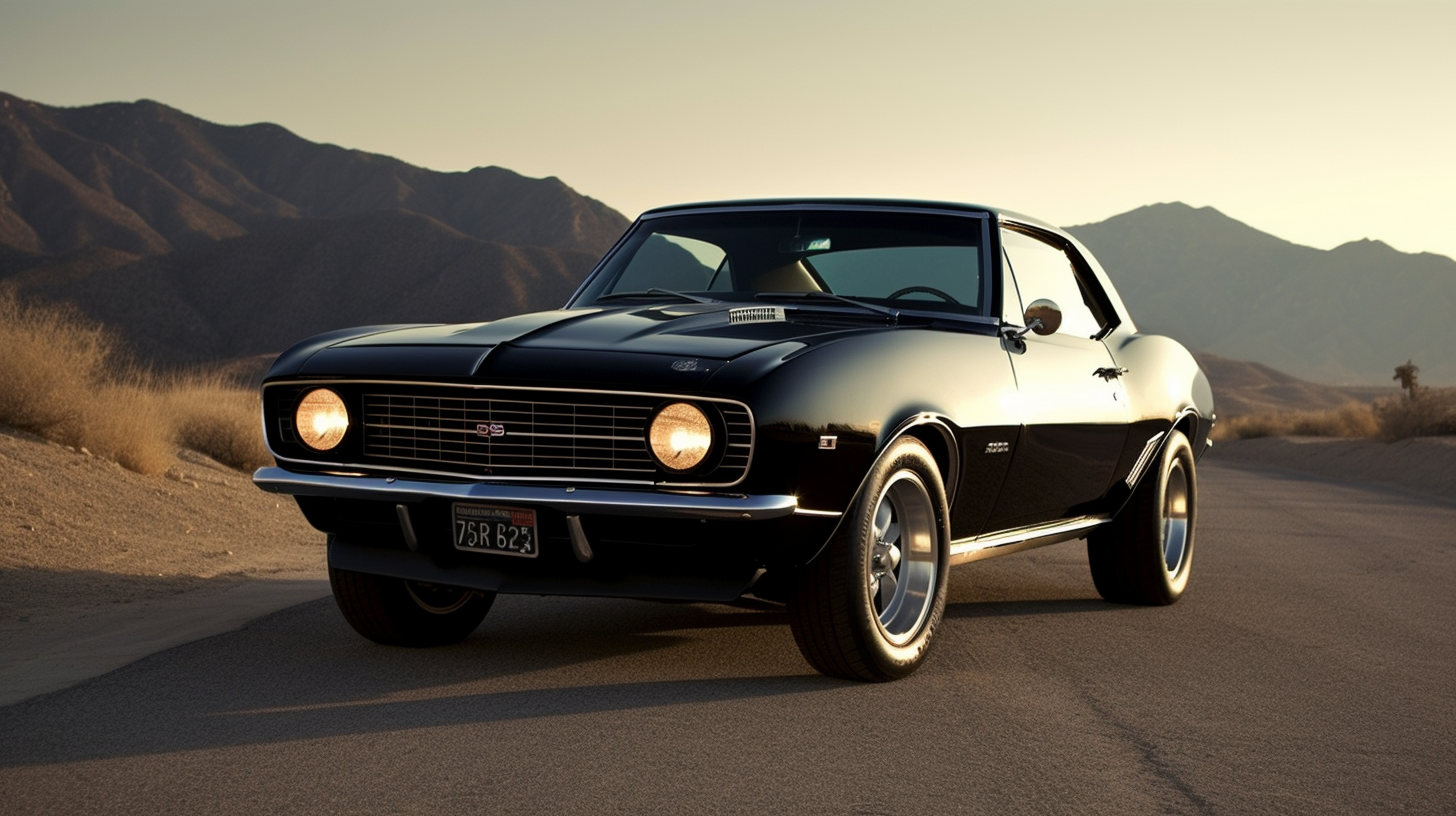 A classic black 1966 Chevrolet Camaro