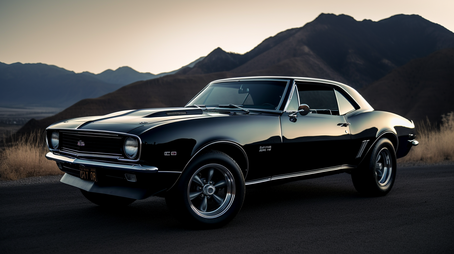 A classic black 1966 Chevrolet Camaro