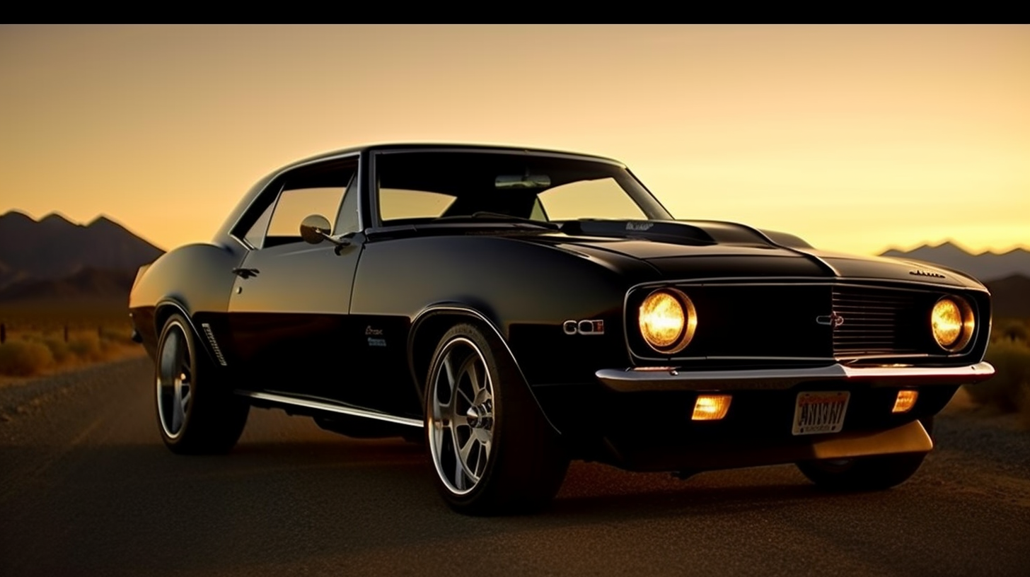 A classic black 1966 Chevrolet Camaro
