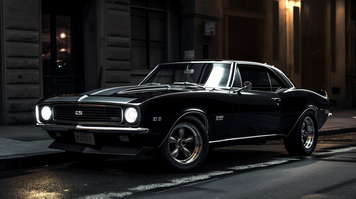 A classic black 1966 Chevrolet Camaro