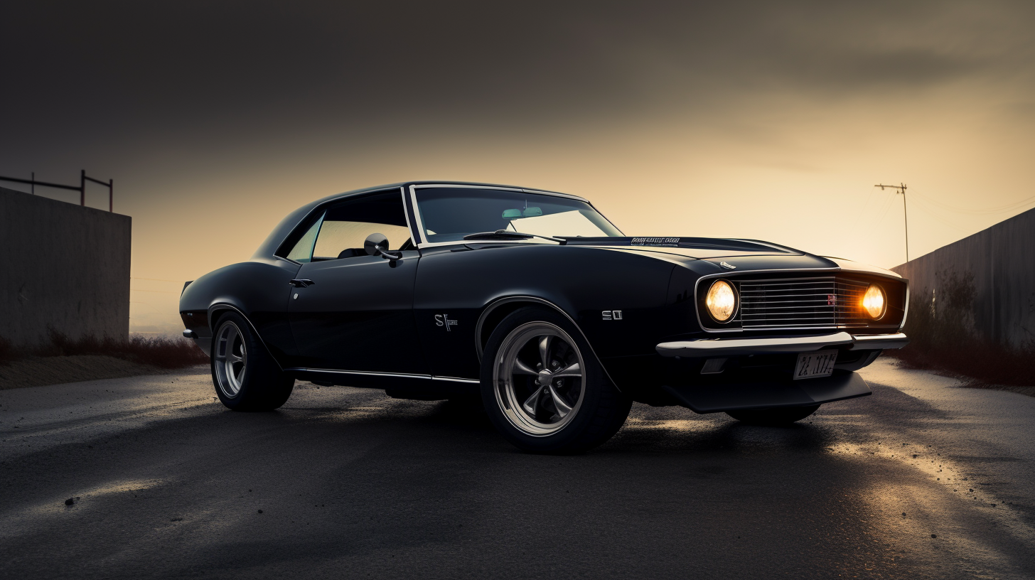 A classic black 1966 Chevrolet Camaro