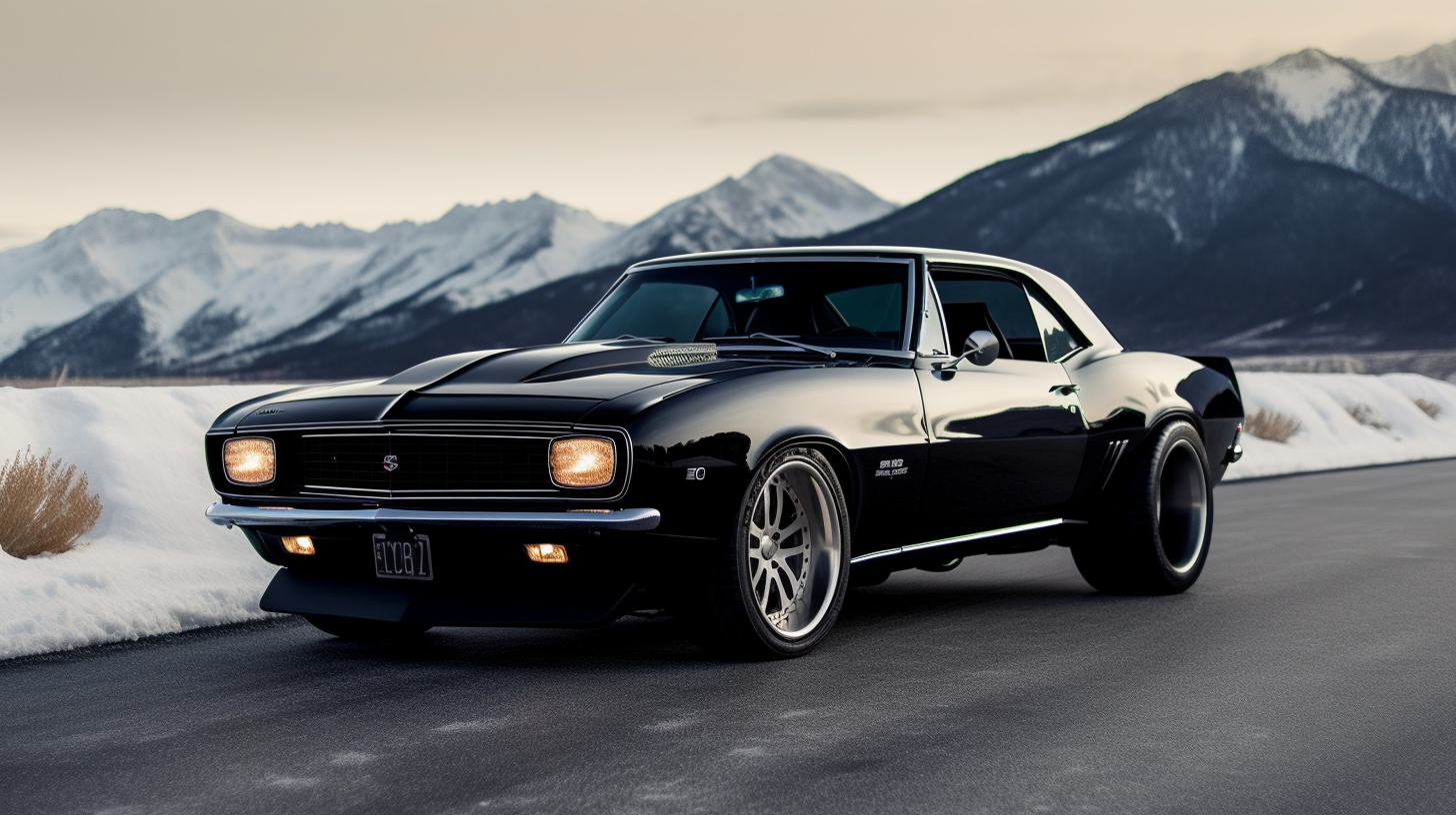 A classic black 1966 Chevrolet Camaro