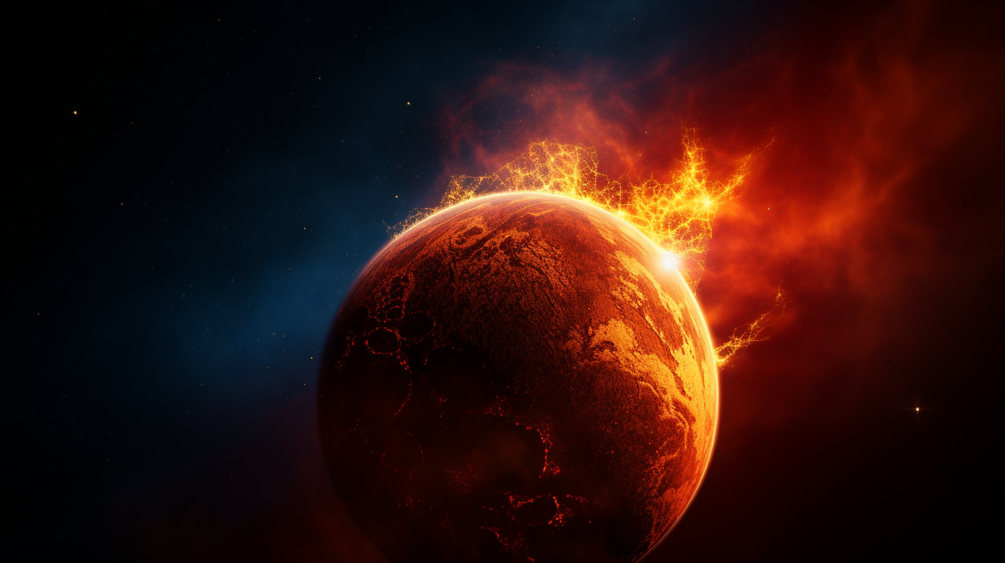 An astroid speeding through space