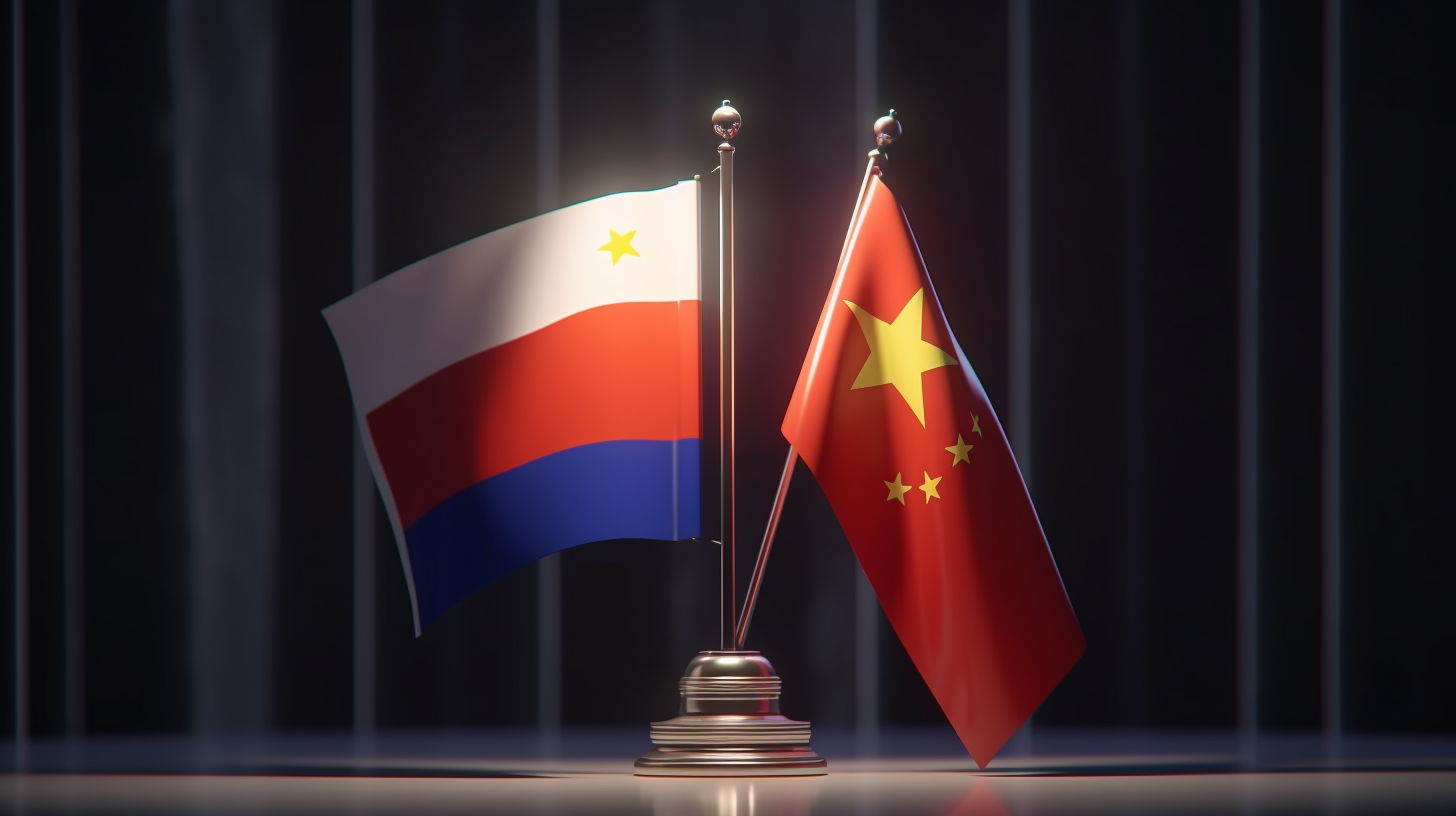 Russia and China flags