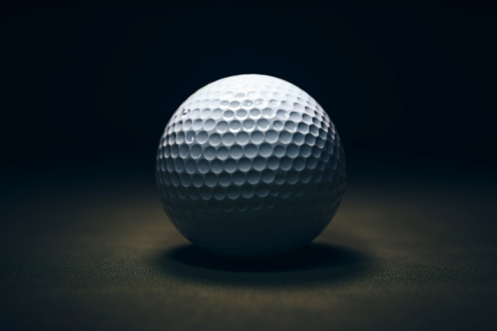 Golf ball against a black background
