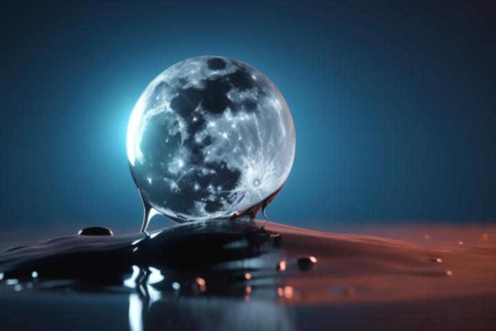 The moon as a drop of water