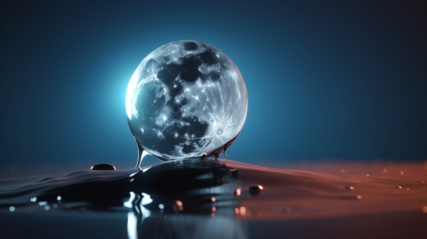 The moon as a drop of water