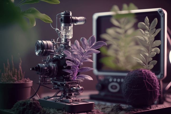 A photo of a plant being recorded