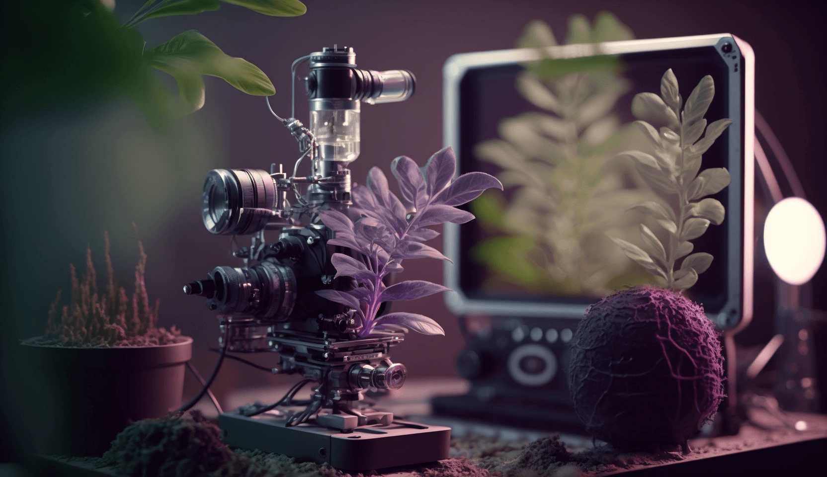 A photo of a plant being recorded