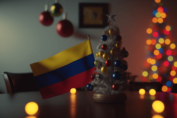 Christmas decoration with a Colombian flag
