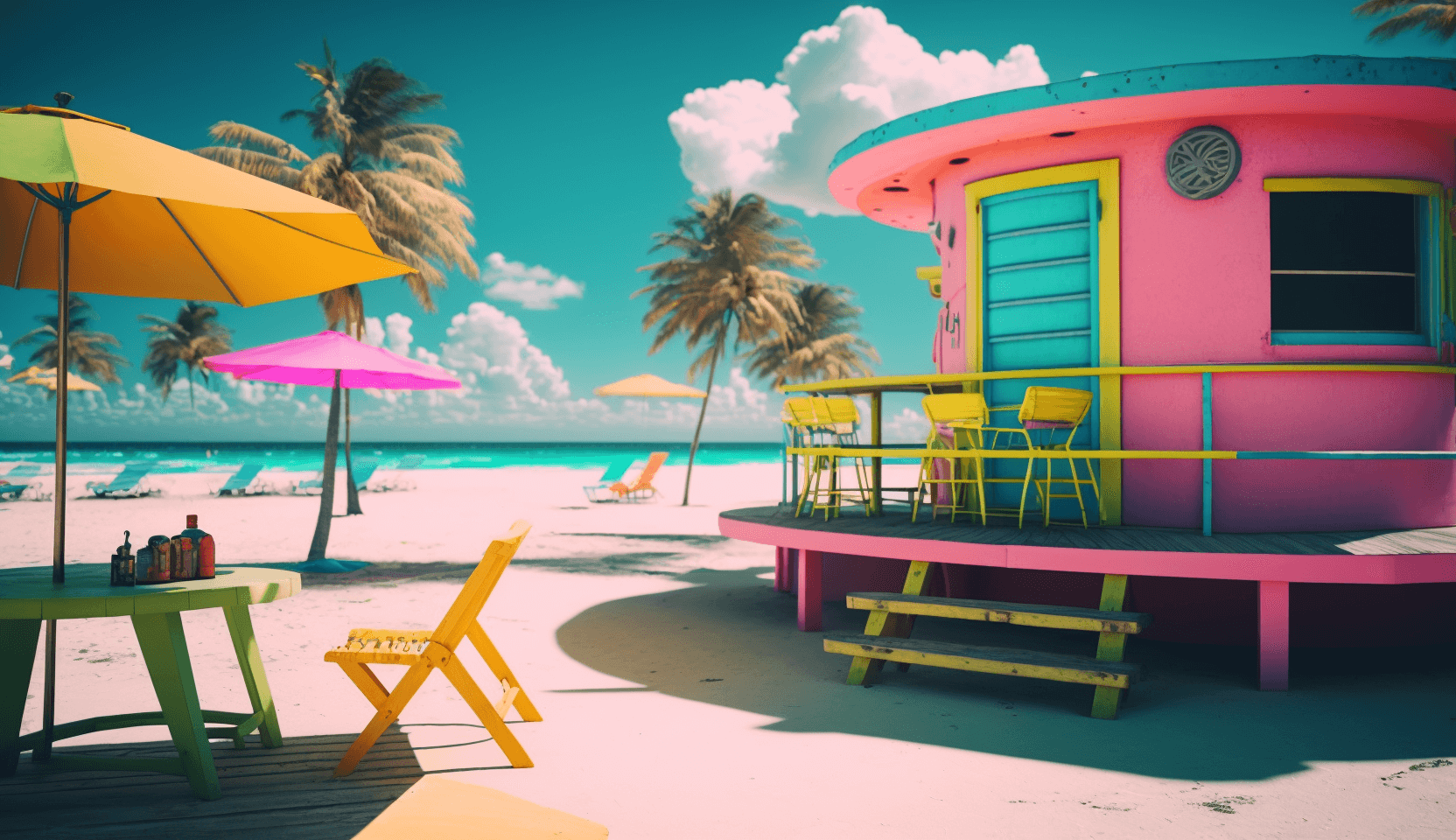 A Mock beach in Miami,