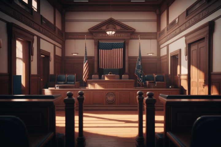 A photo of an empty court in america