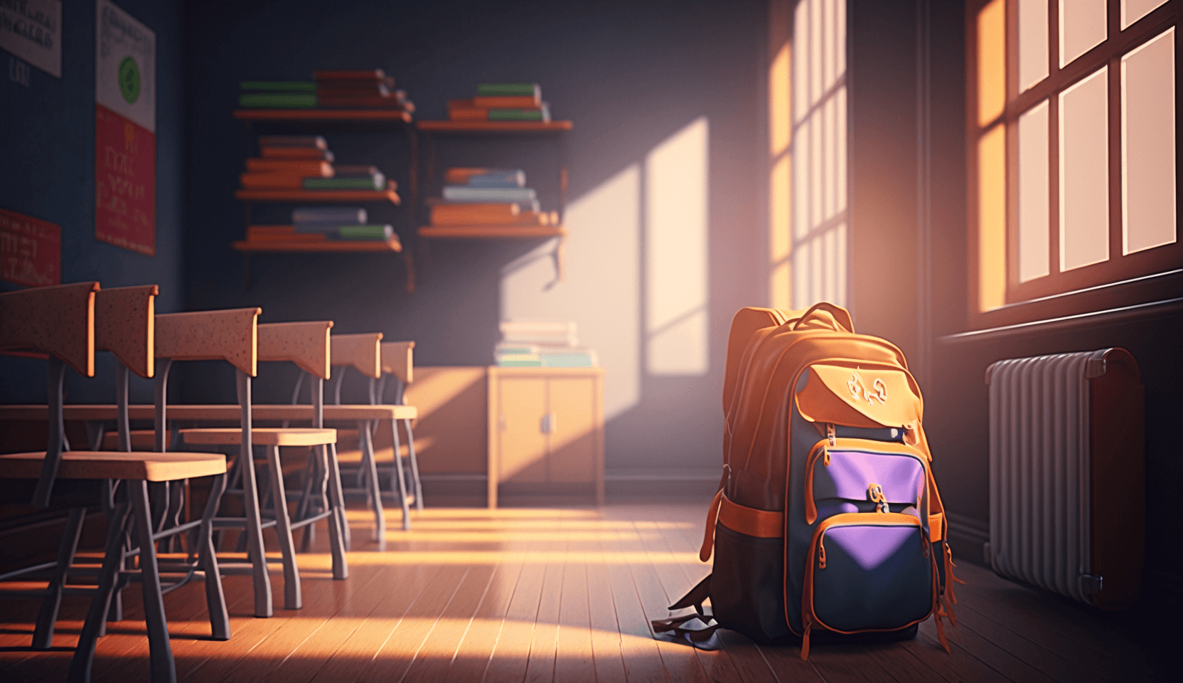 A photo of an empty classroom