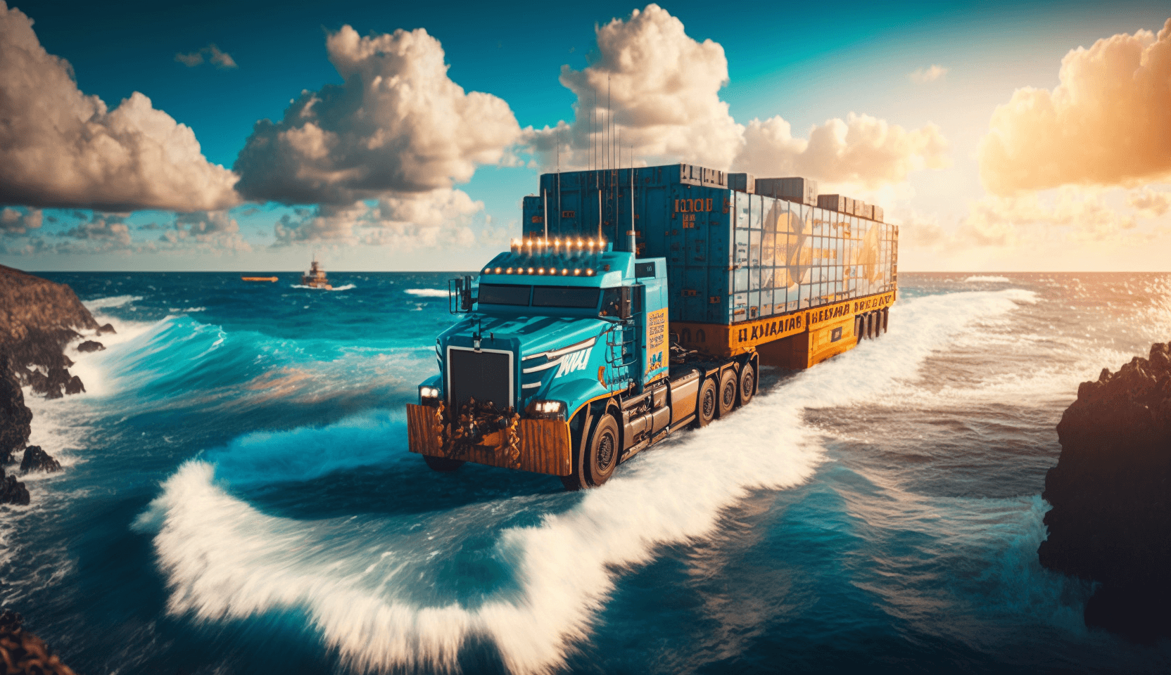 A cargo transportation ship