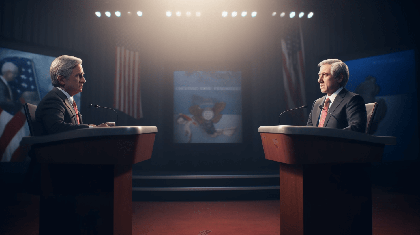 Candidates facing each other