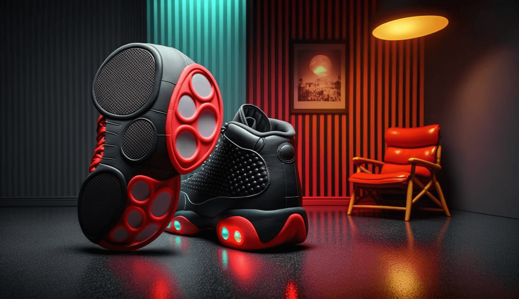 A futuristic photo of the Air Jordan 13