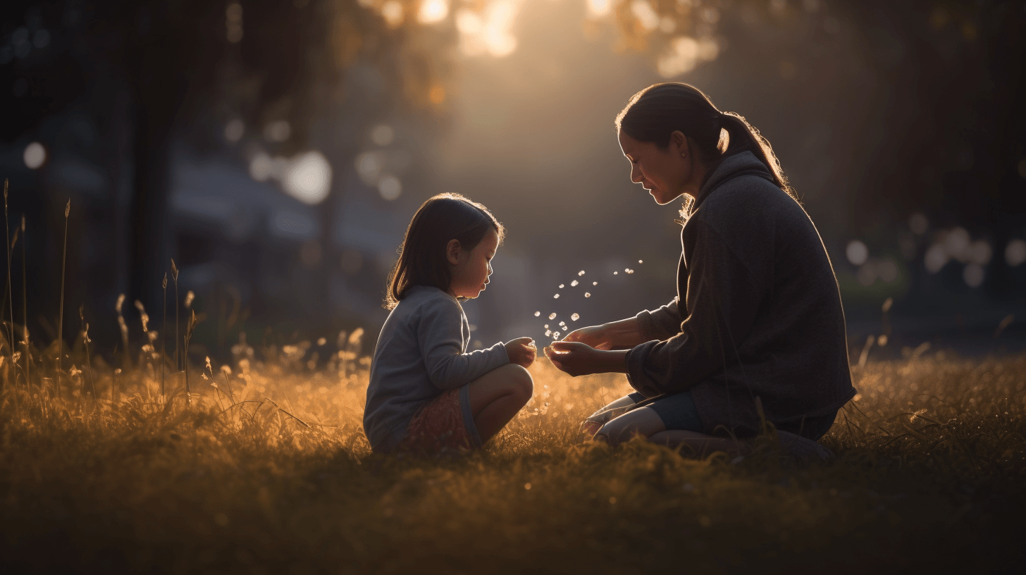 A mother and her child in the park