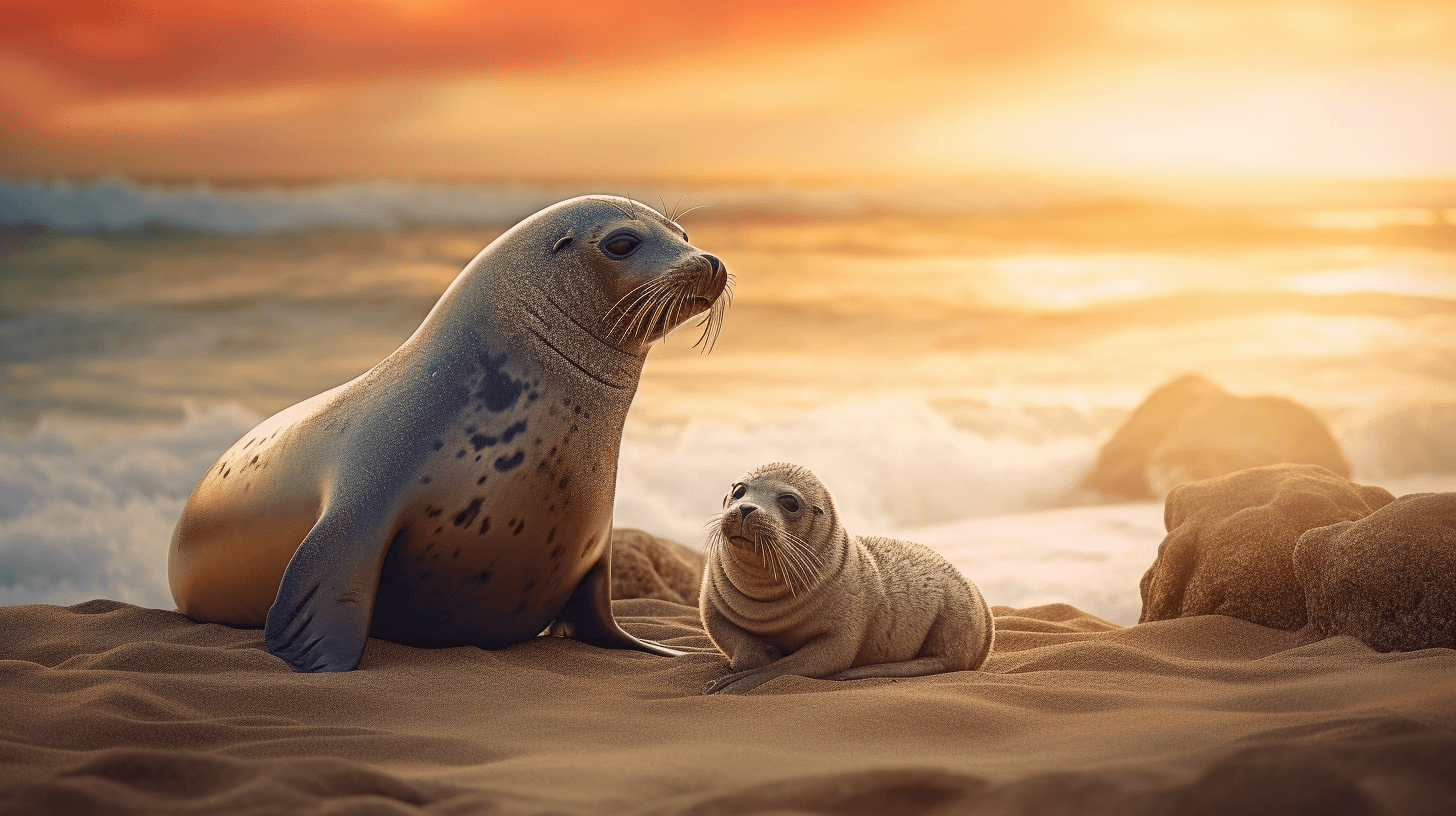 A seal and her pup