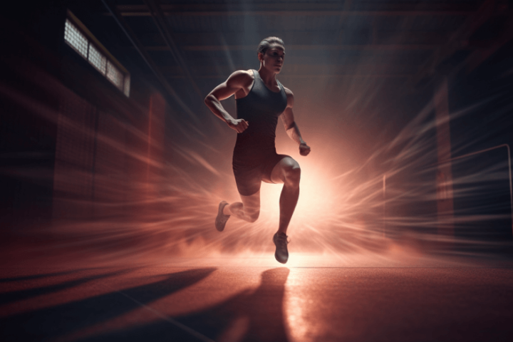 A photo of an athlete working out