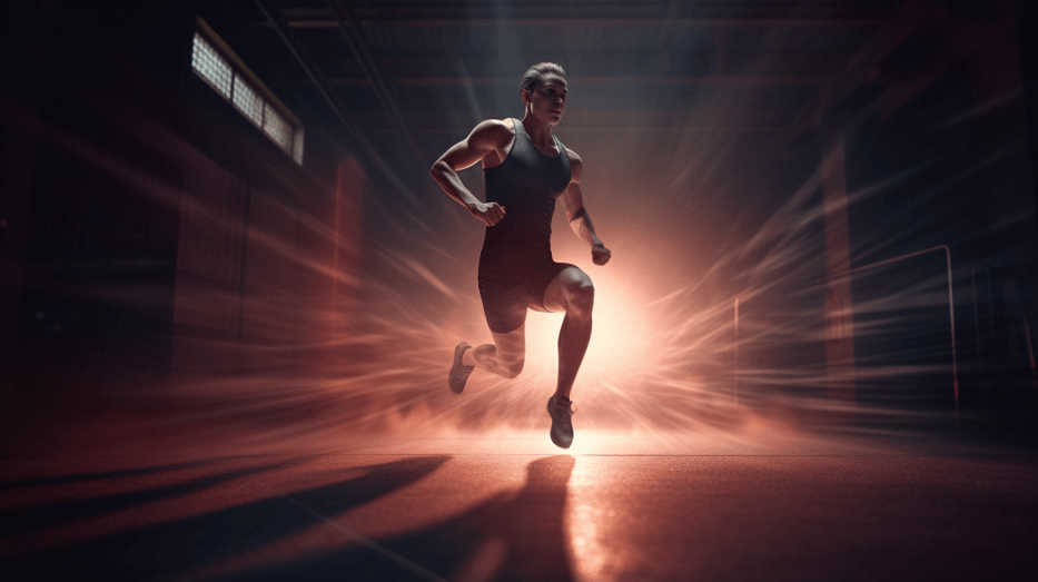 A photo of an athlete working out