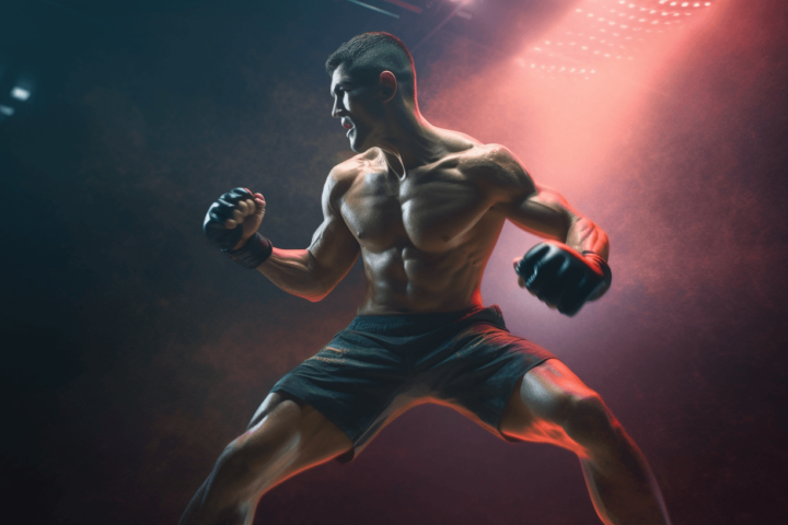 UFC fighter action shot