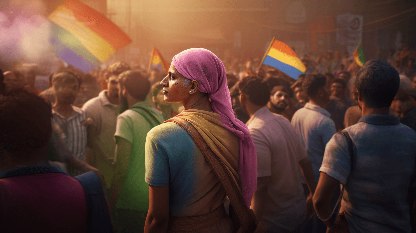 A protest in India about LGBTQ rights