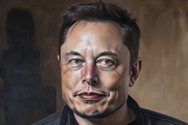 Oil painting of Elon musk
