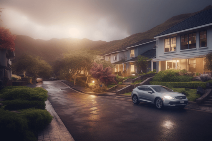 A residential road in Hawaii