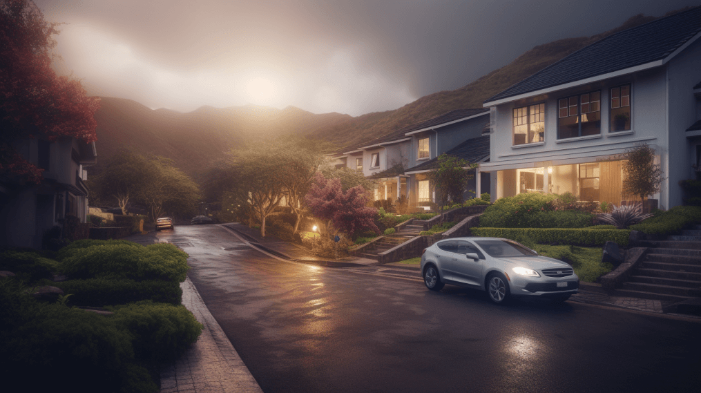 A residential road in Hawaii