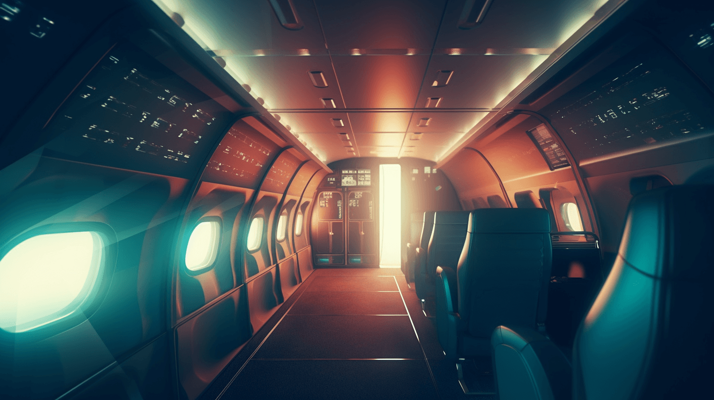 A photo of inside an airplane