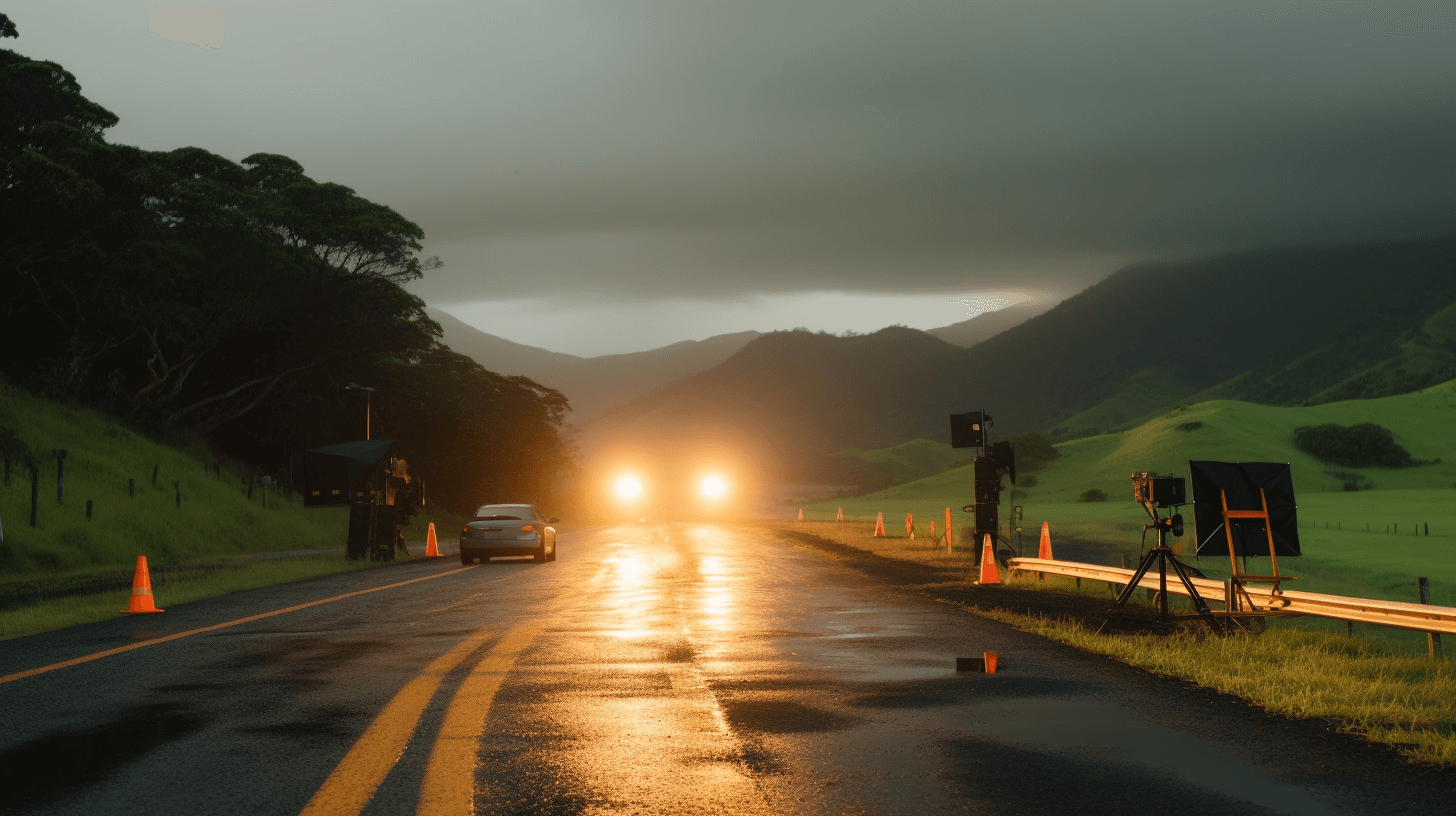 A road closure in Hawaii