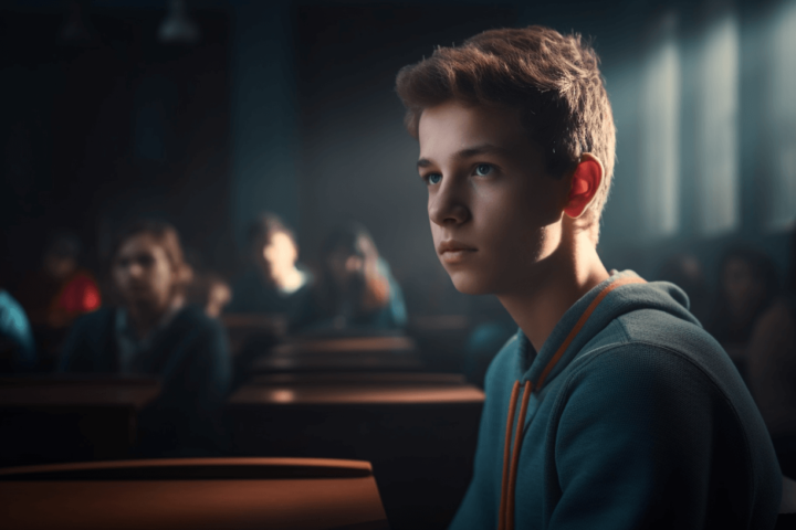 a highschool student in a classroom