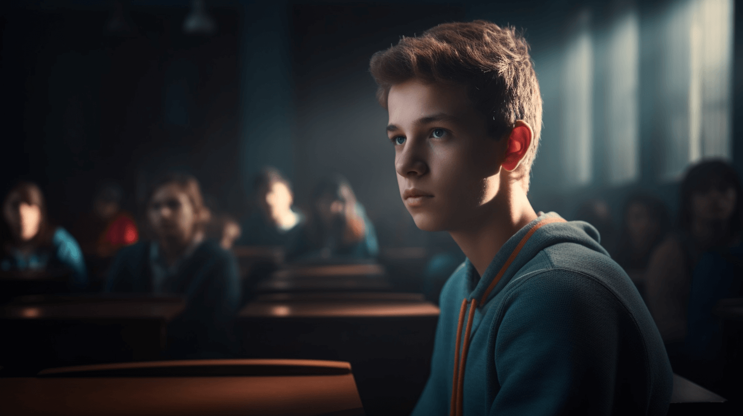 a highschool student in a classroom