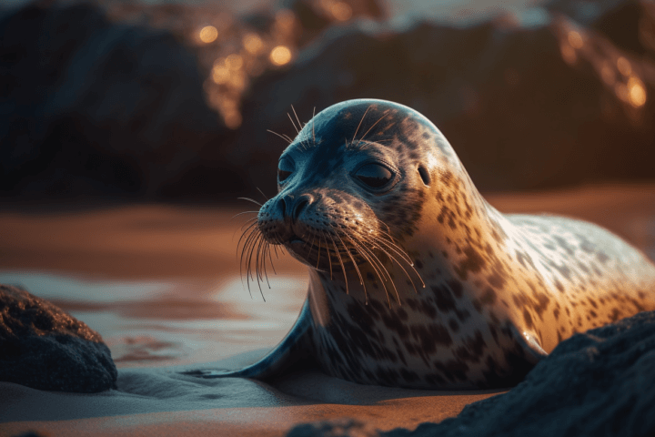 a monk seal on the beach