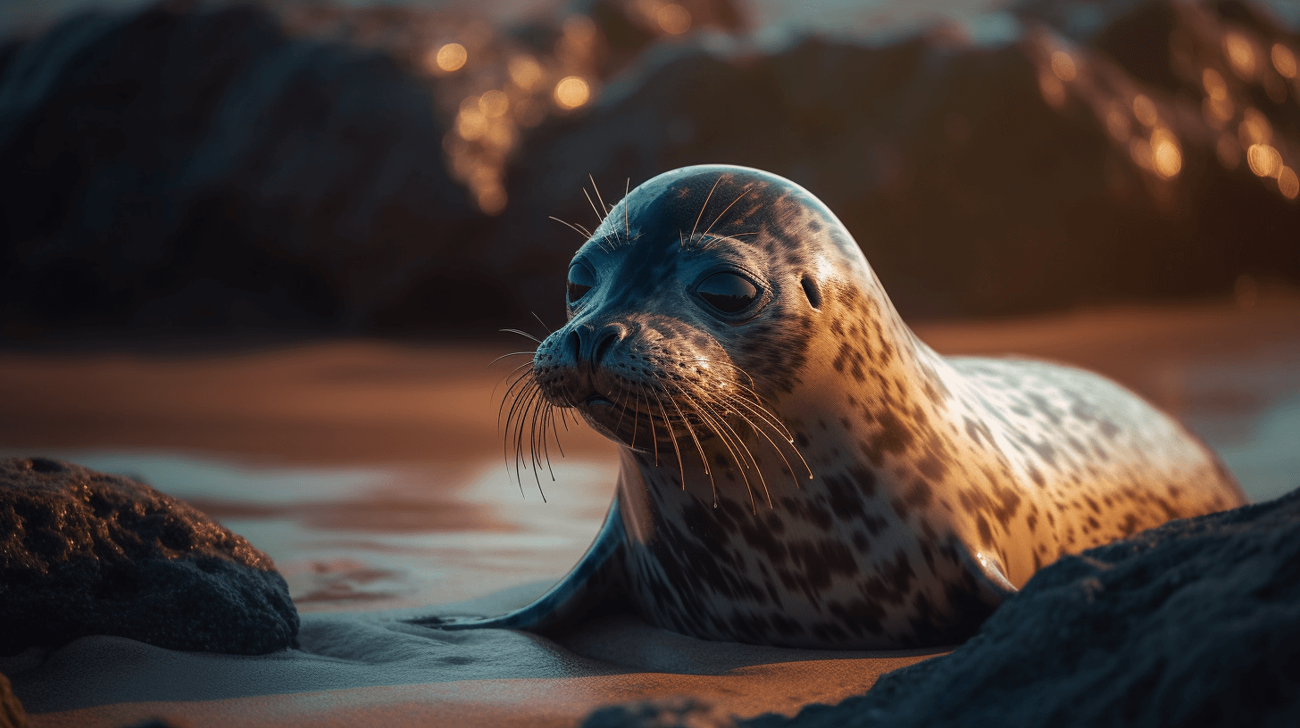 a monk seal on the beach