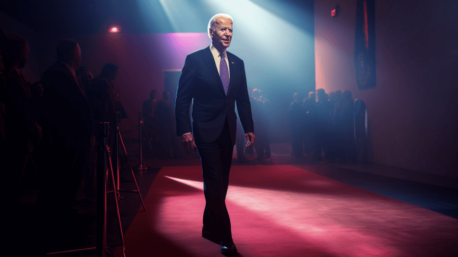 a photo of Joe Biden on a red-carpet