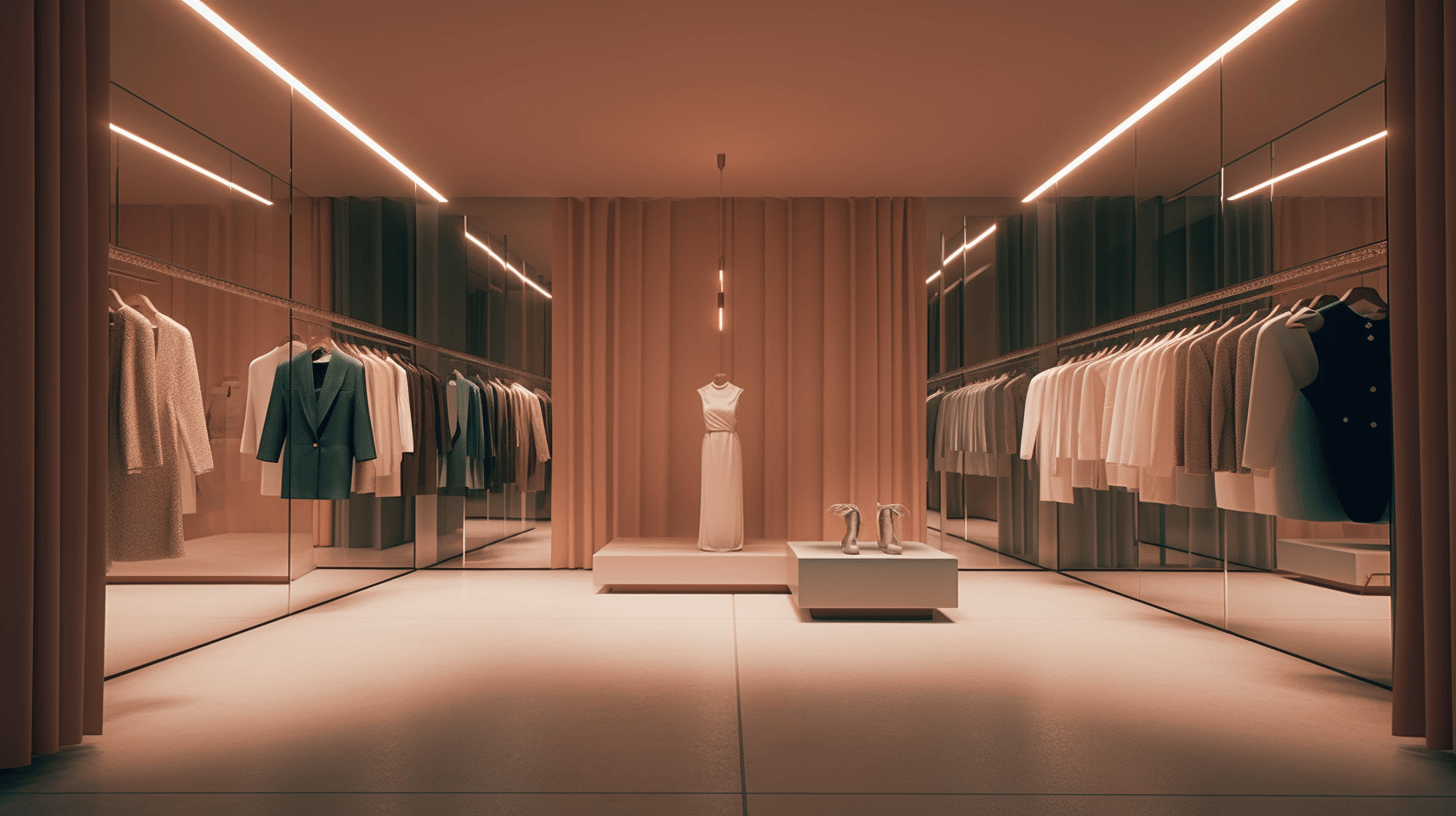 inside of a luxury clothing store