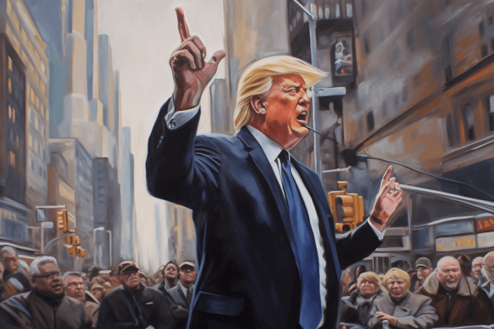 Trump giving a speech