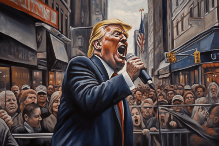 Donald trump making a speech