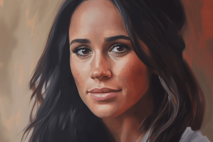 oil painting of Meghan Markel