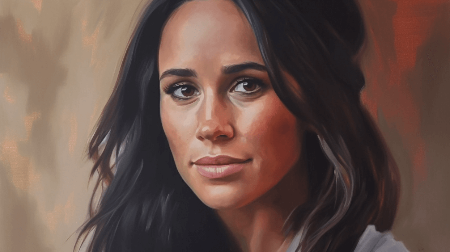 oil painting of Meghan Markel