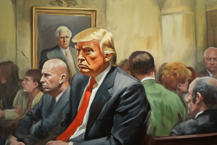 A Spill painting of Donald Trump