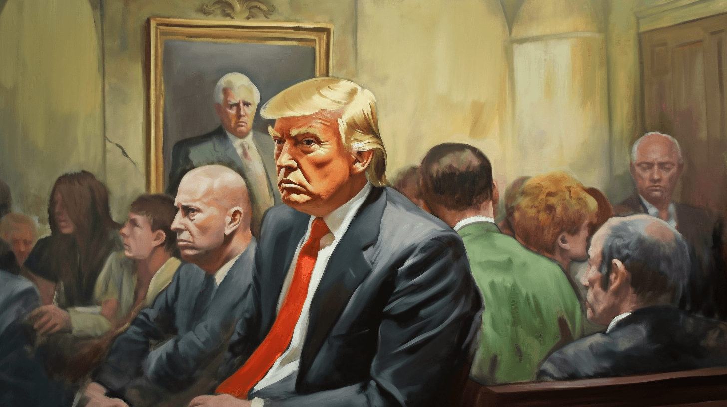 A Spill painting of Donald Trump