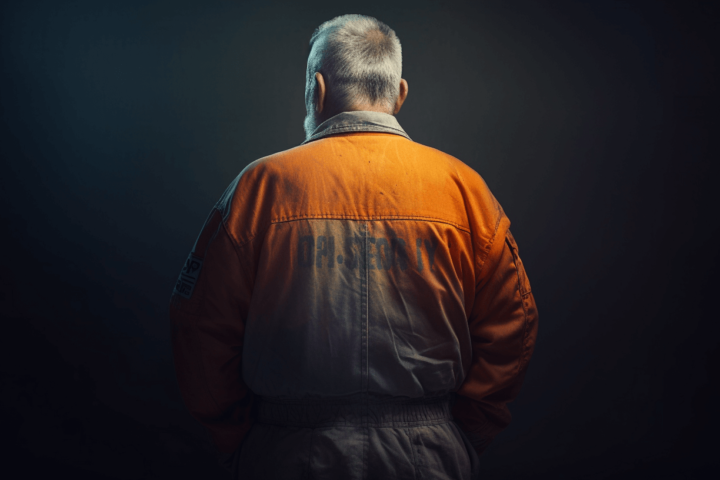 An old man in a yellow jumpsuit