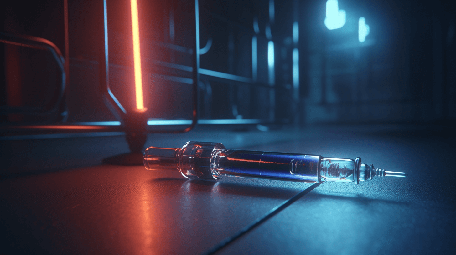 A photo of a syringe